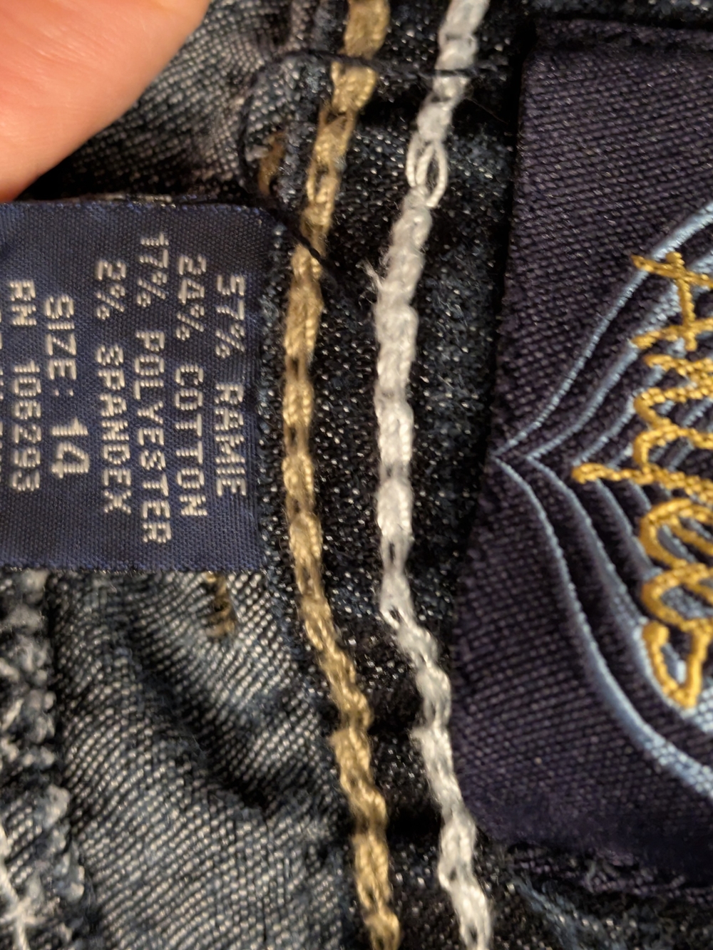 Angels Dark Blue Washed Denim Shorts - Picture 7 of 8